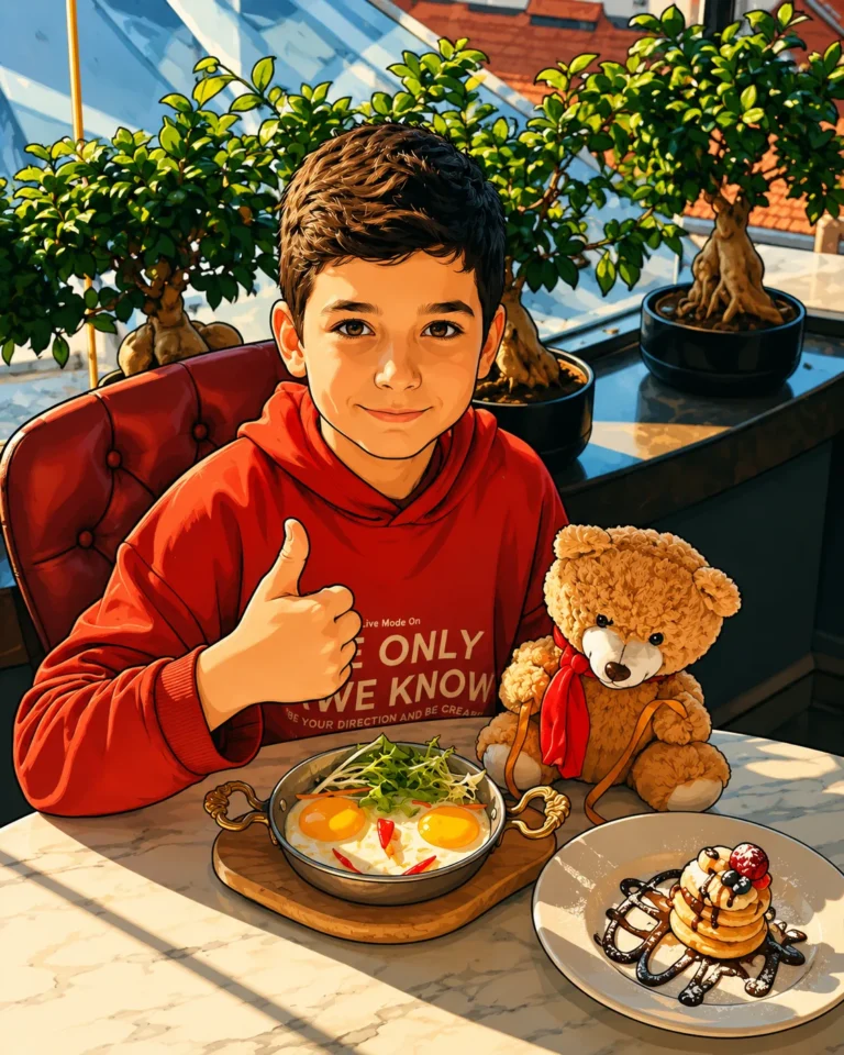 Olive kahvaltısı illüstrasyonu